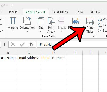 how to automatically print the same row at the top of every page in excel