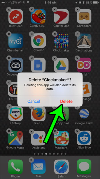 how to delete an app on an iphone 7