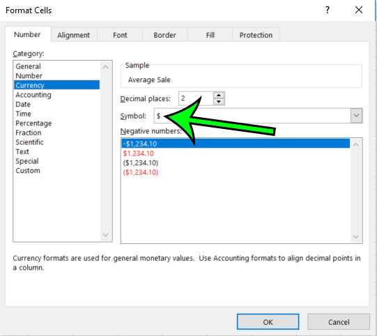 How to Add a Dollar Sign in Excel for Office 365 6 change currency format settings