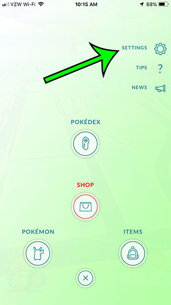 open pokemon go settings