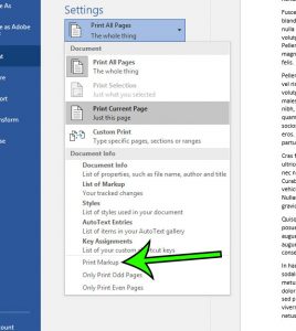 how to print word document without comments