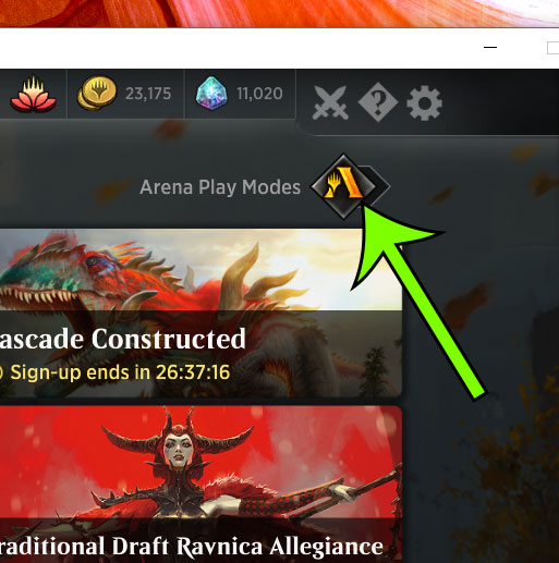 toggle mtg arena play mode options