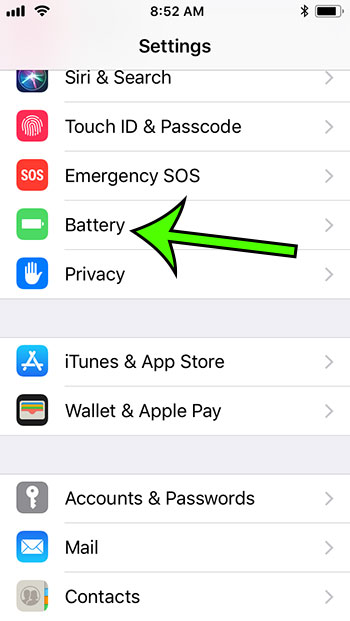 iphone 5c battery settings