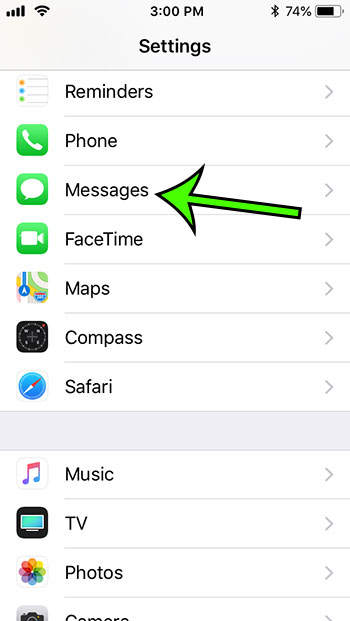 open iphone messages settings