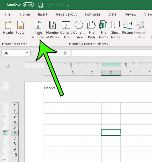 how to insert page numbers in excel for office 365