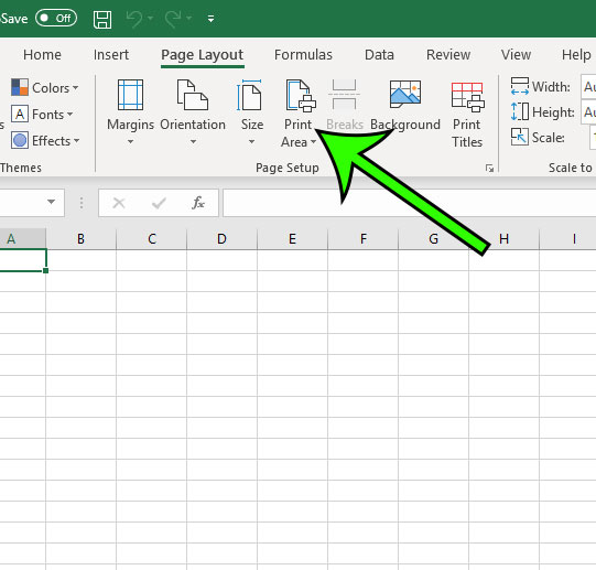 how remove excel print area