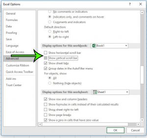 how hide scrollbars excel 4 How to Hide the Scroll Bars in Excel for Office 365