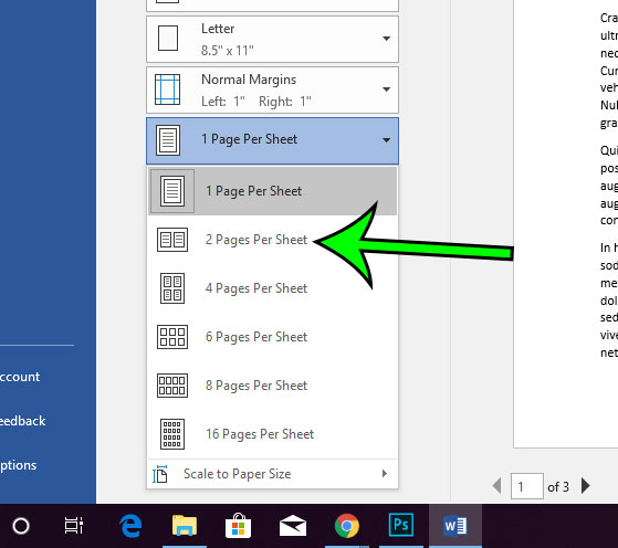 how to print two pages per sheet in microsoft word