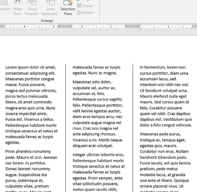 how to put lines between columns in word