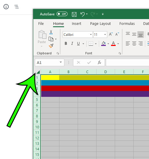 select all cells in excel