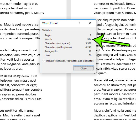 how to get a word count in microsot word