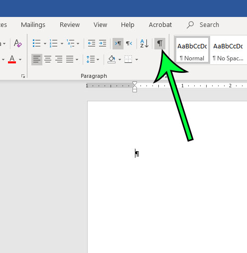Why is There a Weird Backwards P When I Create a New Document in Word