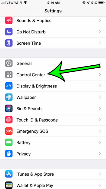 open control center