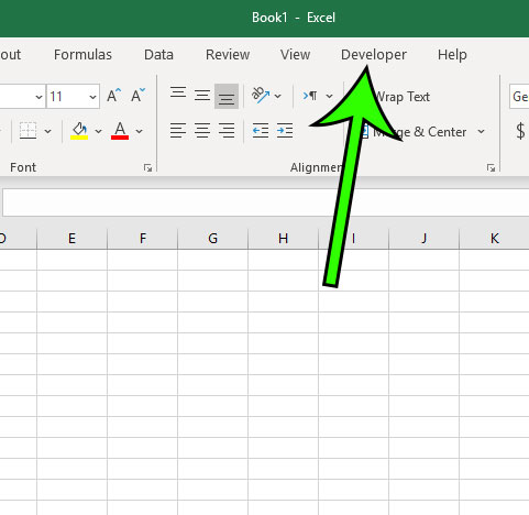 Developer tab in Excel for Office 365