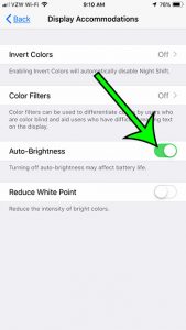 how change auto brightness iphone 5 How to Turn On or Turn Off Auto Brightness on an iPhone 7