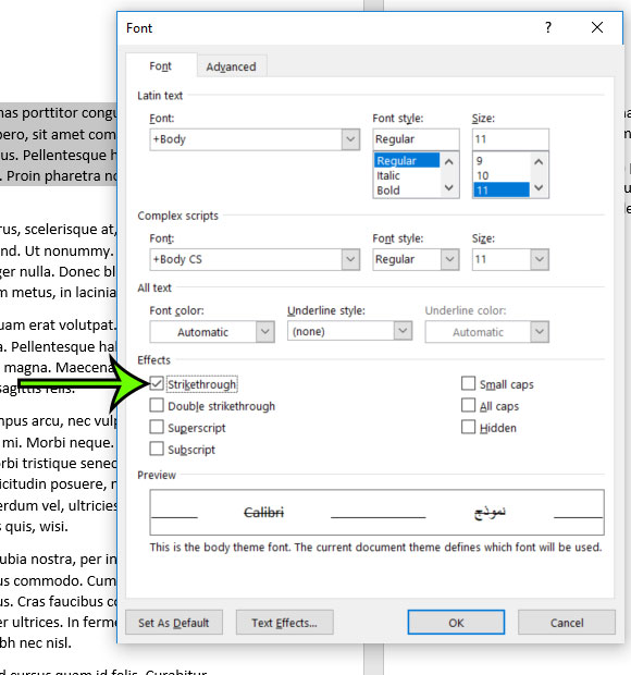 how to use strikethrough in microsoft word