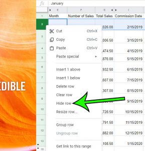 how hide row google sheets 2 How to Hide a Row in Google Sheets