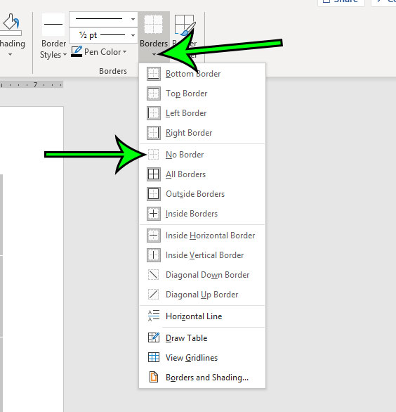 how to remove all borders from a table in microsoft word