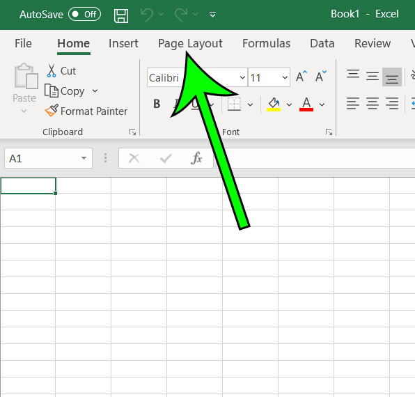 click the Page Layout tab