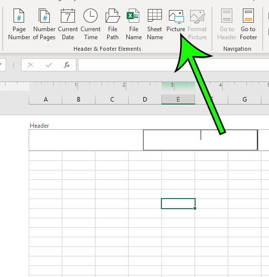 how to add a picture to a header in Excel for Office 365
