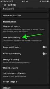 how clear search history youtube iphone 4 How to Clear YouTube Search History on an iPhone