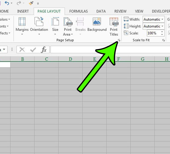 click the Page Setup button