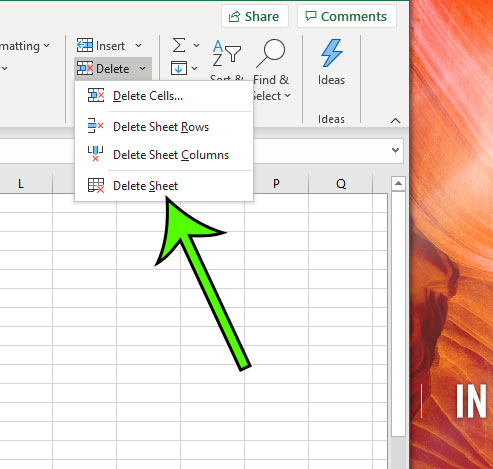 alternate method for deleting worksheets in Excel