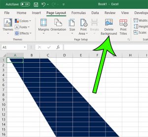 how to remove a page 1 watermark in Excel