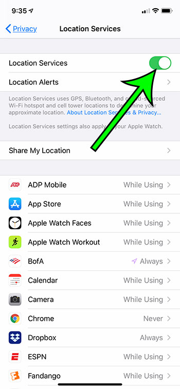 how to stop iPhone apps from using your location
