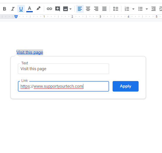 how to edit a hyperlink in Google Docs