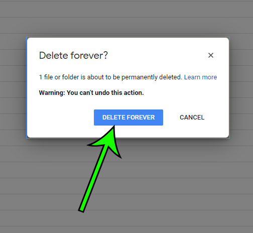 how to permanently delete a document from Google Drive
