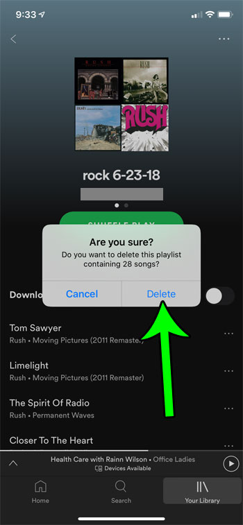 how to delete spotify playlist iphone 11 6