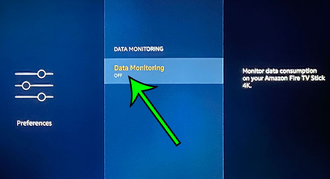switch Data Monitoring to On