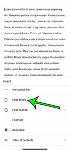 how add page break google docs iphone 4 How to Insert a Page Break in the Google Docs iPhone App