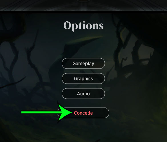 how to concede in MTG Arena