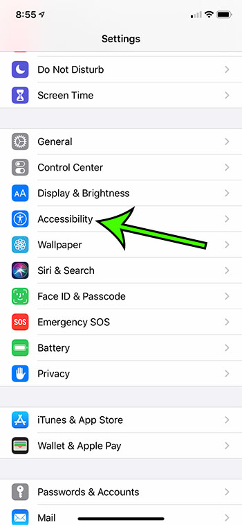 open the Accessibility menu