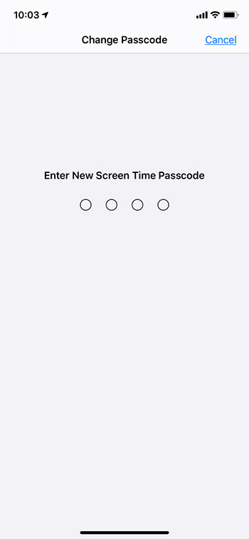 enter the new screen time passcode