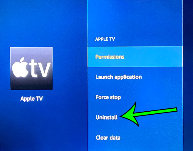 how to delete a Fire TV app