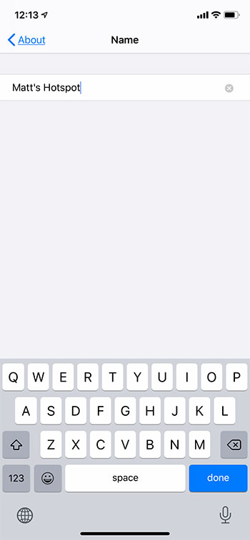 how to change hotspot name on iPhone 11