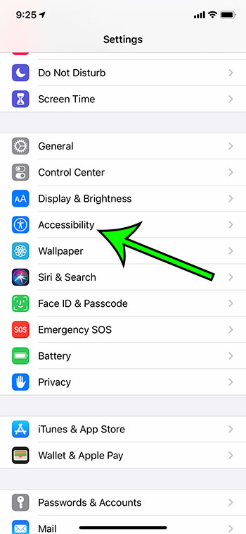 open the Accessibility menu