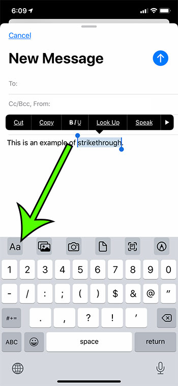 can you cross out text on iPhone