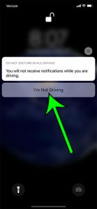 how to turn off Do Not Disturb While Driving on an iPhone