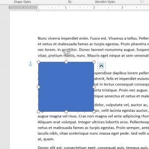 how to make a square in Microsoft Word 2016