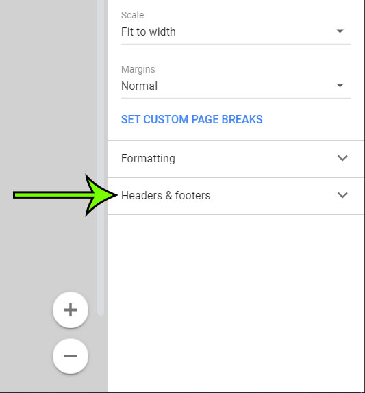 select the Headers and footers tab