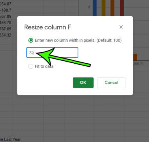 how to adjust Google Sheets column width