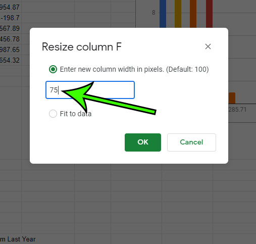 how to adjust Google Sheets column width