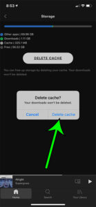 how to clear the Spotify cache on an iPhone