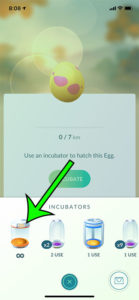 how to incubate an egg in Pokemon Go