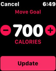 how to change your Apple Watch calorie goal
