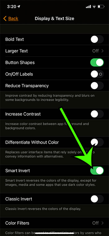 how to iPhone smart invert